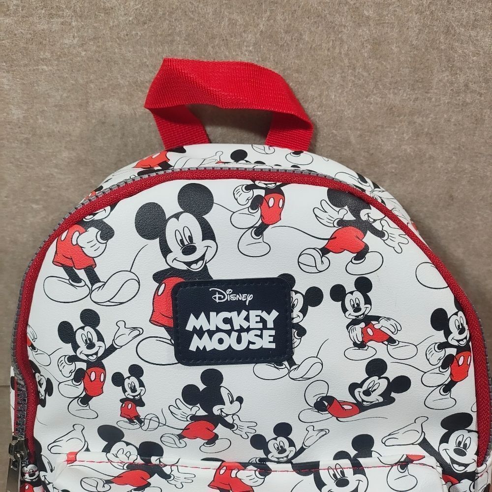Disney Mickey Mouse Mini Backpack Red White Black - Picture 3 of 5